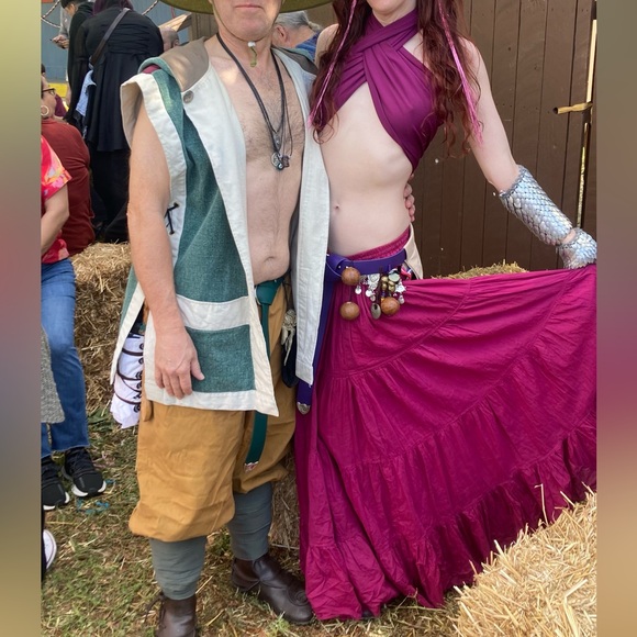 RENAISSANCE BELLY DANCING FULL SKIRT WORN ONCE LARP FAIRE GARB MEDIEVAL - Picture 3 of 8